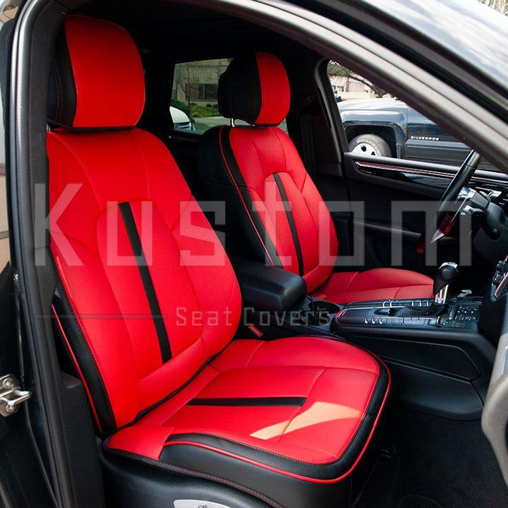 2014-Up Porsche Macan Two-tone Leather Seat Covers - Extreme Online Store
