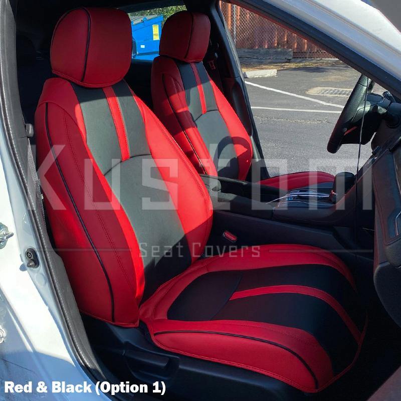 2016-Up Honda Civic Two-tone Front Leather Seat Covers - Extreme Online Store