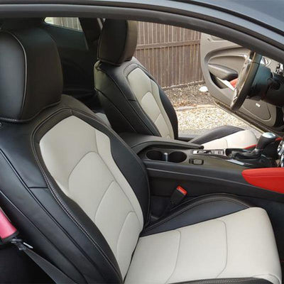6th Gen Camaro Custom Two-Tone Leather Seat Covers - Extreme Online Store