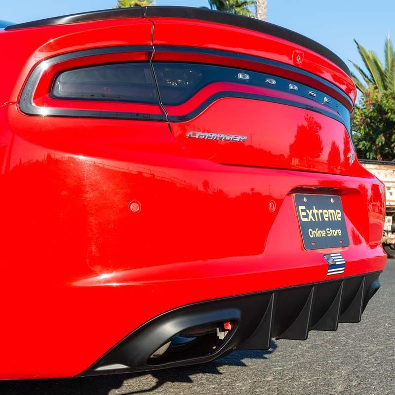 15-Up Dodge Charger Base Model SRT Rear Bumper Dual Exhaust Diffuser
