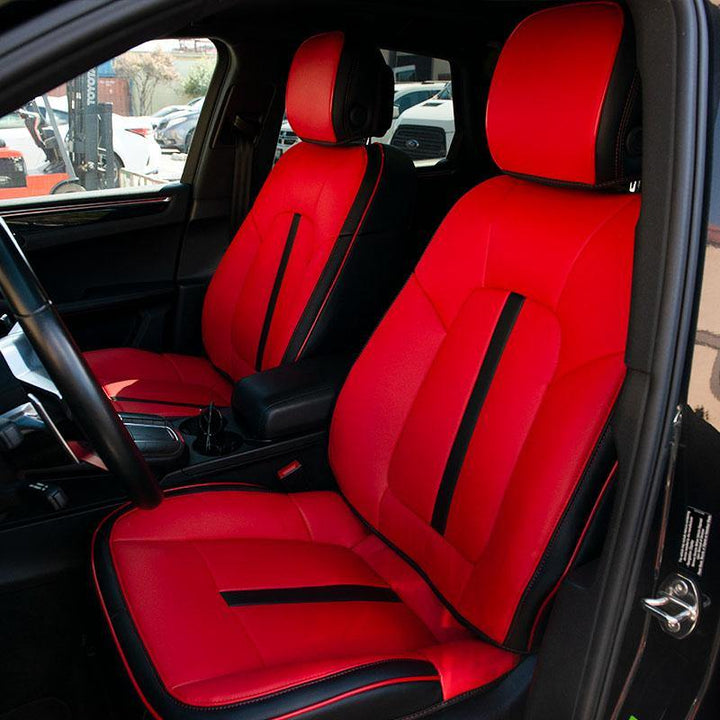2014-Up Porsche Macan Two-tone Leather Seat Covers - Extreme Online Store