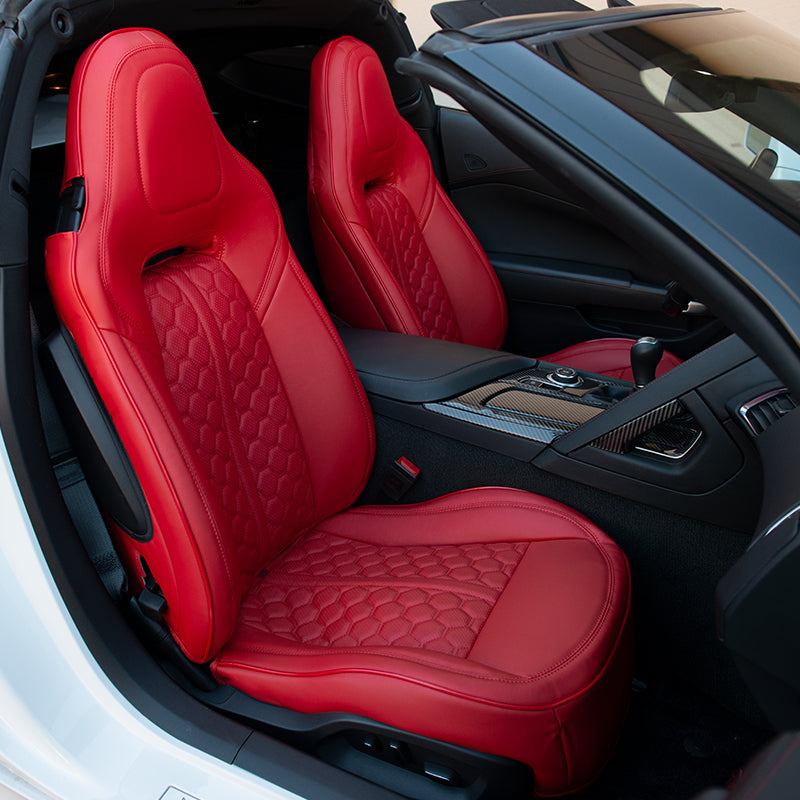 Fits Corvette C7 ZR1 Z06 2014-19 Passenger Console Panel Red Interior Trim  Cover