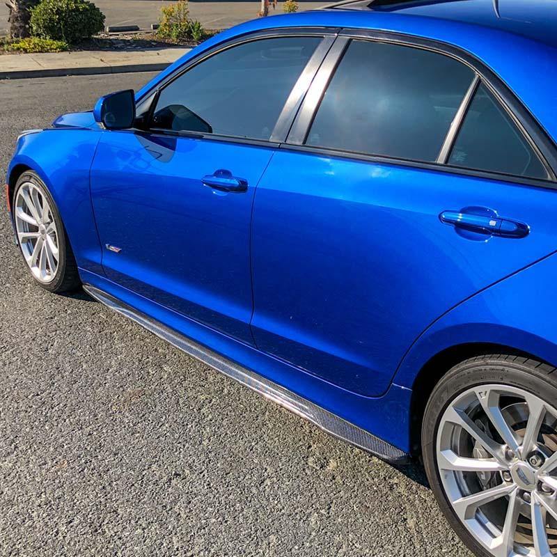 2016-19 Cadillac ATS-V Carbon Fiber Side Skirts Rocker Panels - Extreme Online Store