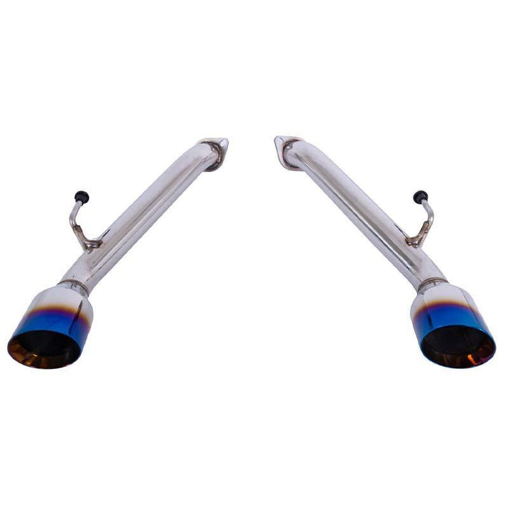 2017-Up Infiniti Q60 Muffler Delete Axle Back Dual Burnt Tips Exhaust - Extreme Online Store