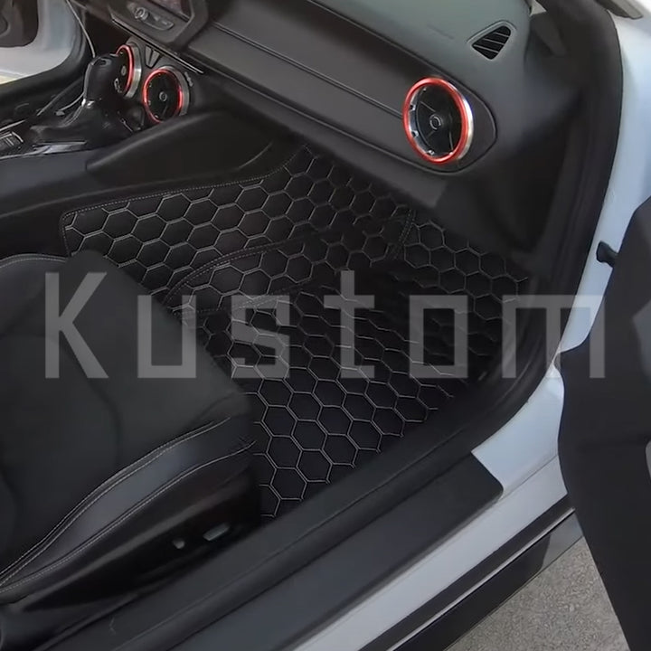 6th Gen Camaro Honeycomb Leather Floor Mat