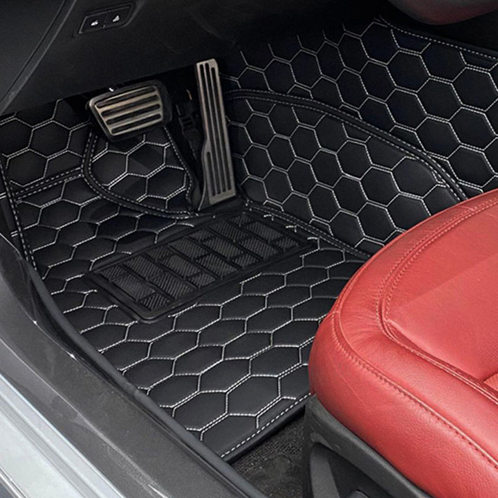 Tesla Model S Custom Honeycomb Leather Floor Mat